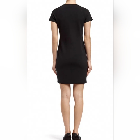 James Perse Standard Black Stretch Cotton Sheath Dress Size Large Short Sleeve - Picture 4 of 16